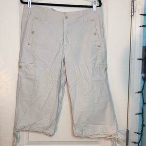 Women’s Cream Cargo Capris